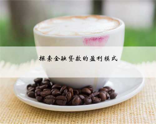 探索金融贷款的盈利模式