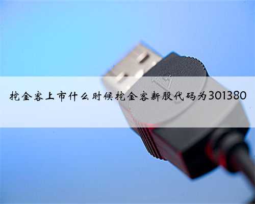 挖金客上市什么时候挖金客新股代码为301380