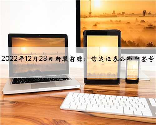 2022年12月28日新股前瞻：信达证券公布中签号
