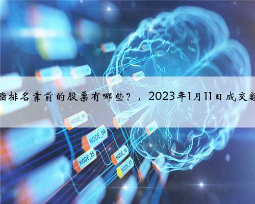 树脂排名靠前的股票有哪些？，2023年1月11日成交额榜