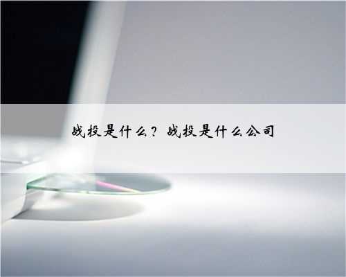 战投是什么？战投是什么公司