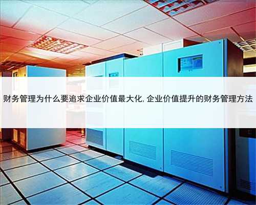 财务管理为什么要追求企业价值最大化,企业价值提升的财务管理方法