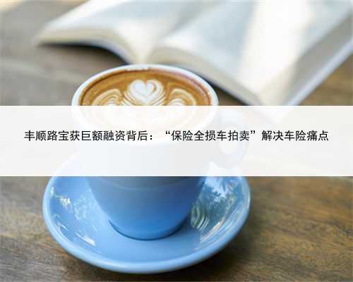 丰顺路宝获巨额融资背后：“保险全损车拍卖”解决车险痛点