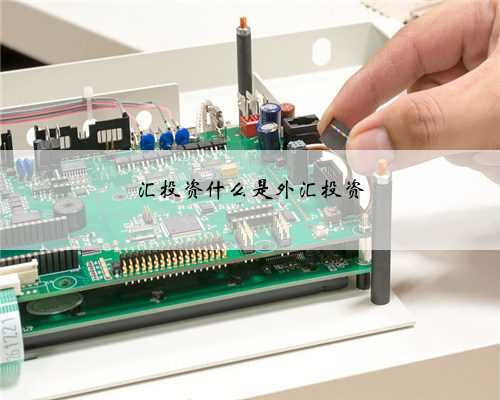 汇投资什么是外汇投资